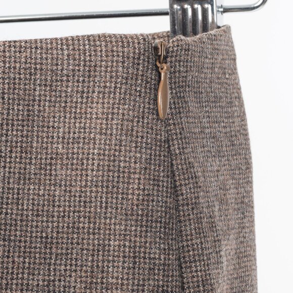 Brunello Cucinelli Brown Micro-Plaid Stretch-Wool Trousers - Picture 6 of 10